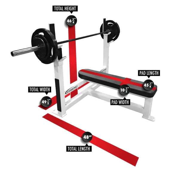 Basic Olympic Flat Bench Press -- Legend Fitness (3105) 2 Basic Olympic Flat Bench Press -- Legend Fitness (3105) - Image 2
