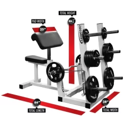 Seated Preacher Curl Bench W/Plate Storage -- Legend Fitness (3114-PS)