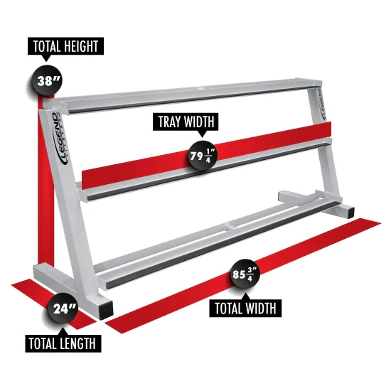 Commercial Three-Tier 15-Pair Hex Dumbbell Rack -- Legend Fitness (3168) 2 Commercial Three-Tier 15-Pair Hex Dumbbell Rack -- Legend Fitness (3168) - Image 2