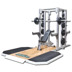 Double-Sided Half Cage With Single Oak Insert Platform -- Legend Fitness (3155-3223)