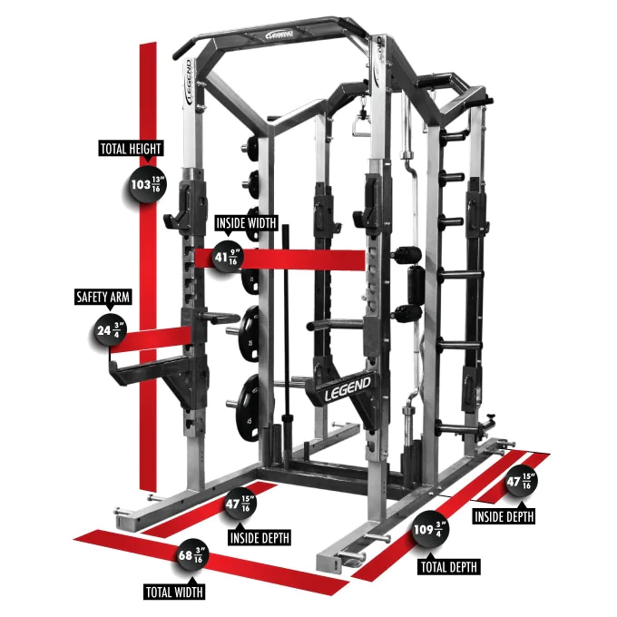 PRO SERIES Double-Sided Half Cage -- Legend Fitness (3227) 2 PRO SERIES Double-Sided Half Cage -- Legend Fitness (3227) - Image 2
