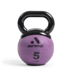 6" Diameter Mini Elite Kettlebell Medicine Ball - Narrow Handle -- Aeromat (MKBMB) -Detecto Sales 35822 aeromat elite mini kettlebell medicineball 5 lb purple min