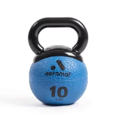 6" Diameter Mini Elite Kettlebell Medicine Ball - Narrow Handle -- Aeromat (MKBMB) -Detecto Sales 35826 aeromat elite mini kettlebell medicine ball 10 lb blue min