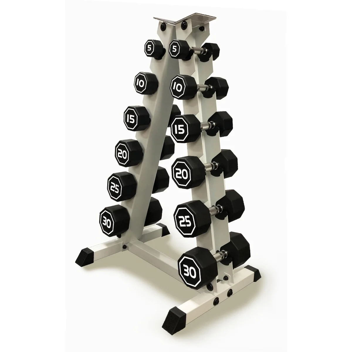 Rubber Coated Octagon Shaped Dumbbells | Apollo Athletics (IR3920) 2 Rubber Coated Octagon Shaped Dumbbells | Apollo Athletics (IR3920) - Image 2