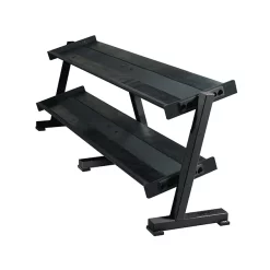 Two-Tier Solid Head Dumbbell Shelf Rack -- York (69128)