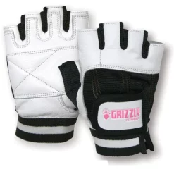 Women's Grizzly Paw Weightlifting Gloves (White) -- Grizzly (8728L-0409)