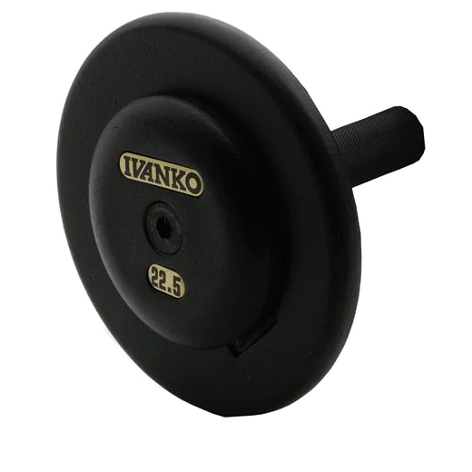 Pro-Style Economy Black Cast Iron Fixed Barbell Set - 20-110 Lbs. – Ivanko (SBH/R2B/EP1.25B) 2 Pro-Style Economy Black Cast Iron Fixed Barbell Set - 20-110 Lbs. – Ivanko (SBH/R2B/EP1.25B) - Image 2