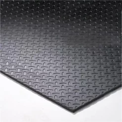 Diamond Plate Rubber Flooring Tiles 4' X 4' X 7/16" | IRON COMPANY (IRONCO-DPLATE-MATS) -Detecto Sales DPLATEblack
