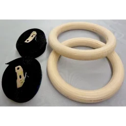 Portable Wooden Gymnastics Rings And Straps -- Apollo Athletics (G-RING-WOOD)