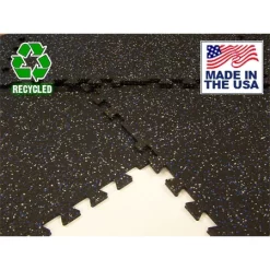 ZIP TILES Interlocking Rubber Puzzle Mats For Commercial Gyms 28.5" X 28.5" X 3/8" – Ultimate RB Rubber (RB-ZIP-TILE) -Detecto Sales IRONLOCKlg