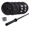 305 Lb. Olympic Bumper Plate Packages With Weightlifting Bar And Collars – Ivanko (OBP-305LB)
