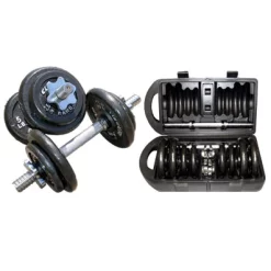 40 Lb. Adjustable Cast Iron Dumbbell Set With Hard Shell Carrying Case – CAP Barbell (RSWB-40TP) -Detecto Sales RSWB 40TP xlg