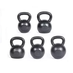 Premier Cast Iron Kettlebell Set - Garage Gym Package -- Ader Fitness (112-SET) -Detecto Sales ader 60 70 80 90 100 lb kettlebell set 5 kettlebells min