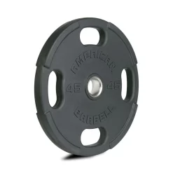 Rubber Coated Olympic Plates With 4 Slot Grip -- American Barbell (OPAB4)