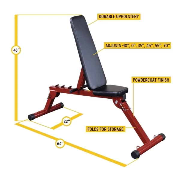 Best Fitness Folding FID Bench With Leg Developer / Preacher Curl Attachment – Body-Solid (BFFID10-BFPL10) 2 Best Fitness Folding FID Bench With Leg Developer / Preacher Curl Attachment – Body-Solid (BFFID10-BFPL10) - Image 2