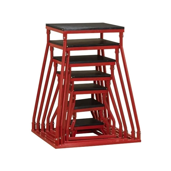 Stackable Red Steel Frame Plyometrics Boxes – Body-Solid (BSTPB) 1 Stackable Red Steel Frame Plyometrics Boxes – Body-Solid (BSTPB)