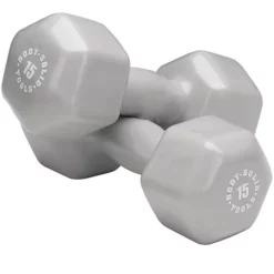 Color Coded Vinyl Dumbbell Pairs And Light Sets – Body-Solid (BSTVD) -Detecto Sales body solid bstvd15 vinyl dumbbells