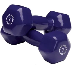 Color Coded Vinyl Dumbbell Pairs And Light Sets – Body-Solid (BSTVD) -Detecto Sales body solid bstvd7 vinyl dumbbells