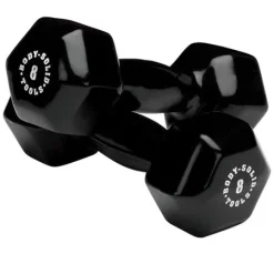 Color Coded Vinyl Dumbbell Pairs And Light Sets – Body-Solid (BSTVD) -Detecto Sales body solid bstvd8 vinyl dumbbells