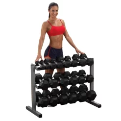 40" 3-Tier Hex Dumbbell Rack – Body-Solid (GDR363) -Detecto Sales body solid gdr363 dumbbell rack loaded