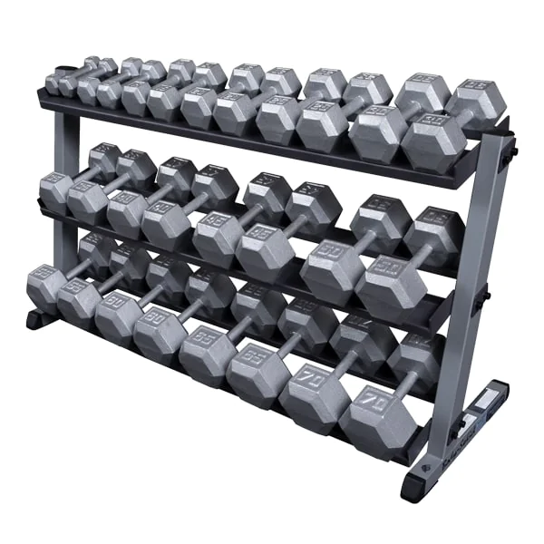 3-Tier Horizontal Hex Dumbbell Rack – Body-Solid (GDR60-GDRT6) 2 3-Tier Horizontal Hex Dumbbell Rack – Body-Solid (GDR60-GDRT6) - Image 2