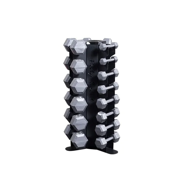 3-Sided 10-Pair Vertical Hex Dumbbell Rack – Body-Solid (GDR80) 2 3-Sided 10-Pair Vertical Hex Dumbbell Rack – Body-Solid (GDR80) - Image 2