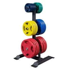 Commercial Weight Tree With Bar Storage For Olympic Plates And Bumper Plates – Body-Solid (GWT56) -Detecto Sales body solid gwt56 olympic plate tree 1