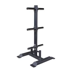 Commercial Weight Tree With Bar Storage For Olympic Plates And Bumper Plates – Body-Solid (GWT56) -Detecto Sales body solid gwt56 weight tree 1