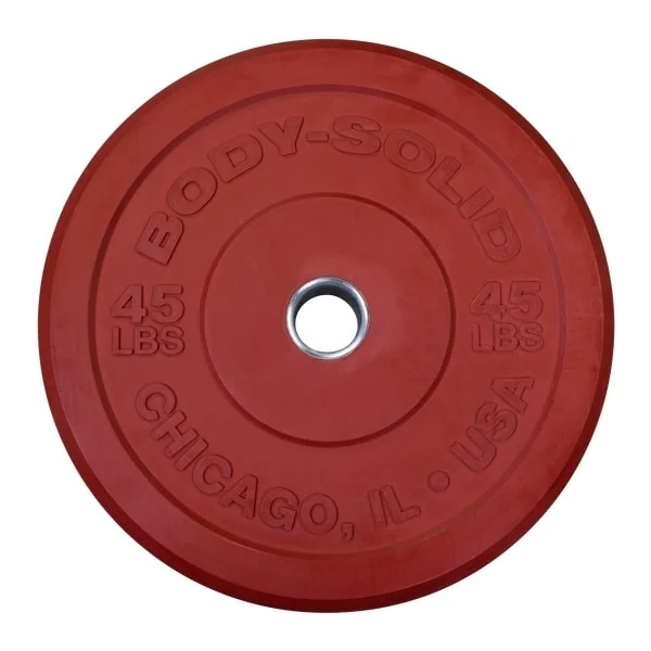 Chicago Extreme Solid Rubber Bumper Plates For Olympic Lifting – Body-Solid (OBPX-OBPXC) 5 Chicago Extreme Solid Rubber Bumper Plates For Olympic Lifting – Body-Solid (OBPX-OBPXC) - Image 5