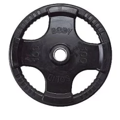 Black Rubber Quad Grip Weightlifting Plates – Body-Solid (ORT) -Detecto Sales body solid ort 100 black