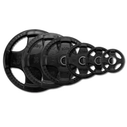 Black Rubber Quad Grip Weightlifting Plates – Body-Solid (ORT)
