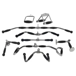 Pro-Grip Solid Steel Machine Bar Cable Attachments With Rubber Grips – Body-Solid (BSTMBRG)