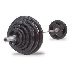 Body-Solid Rubber Grip Olympic Weight Set With Olympic Bar – Body-Solid (OSR)