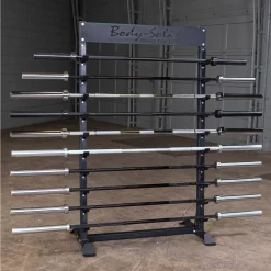 10-Bar Horizontal Olympic Barbell Rack – Body-Solid (SBS100) -Detecto Sales body solid sbs100 6ft 7ft olympic bars