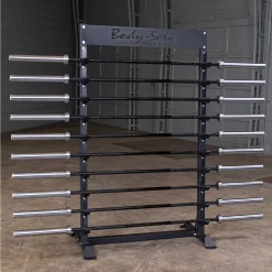 10-Bar Horizontal Olympic Barbell Rack – Body-Solid (SBS100) -Detecto Sales body solid sbs100 7ft olympic bars