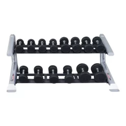 Pro ClubLine Commercial 2-Tier Saddle Dumbbell Rack – Body-Solid (SDKR500SD)