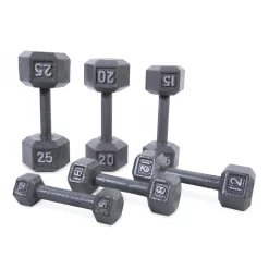 Gray Cast Iron Hex Dumbbell Sets – CAP Barbell (SDG)