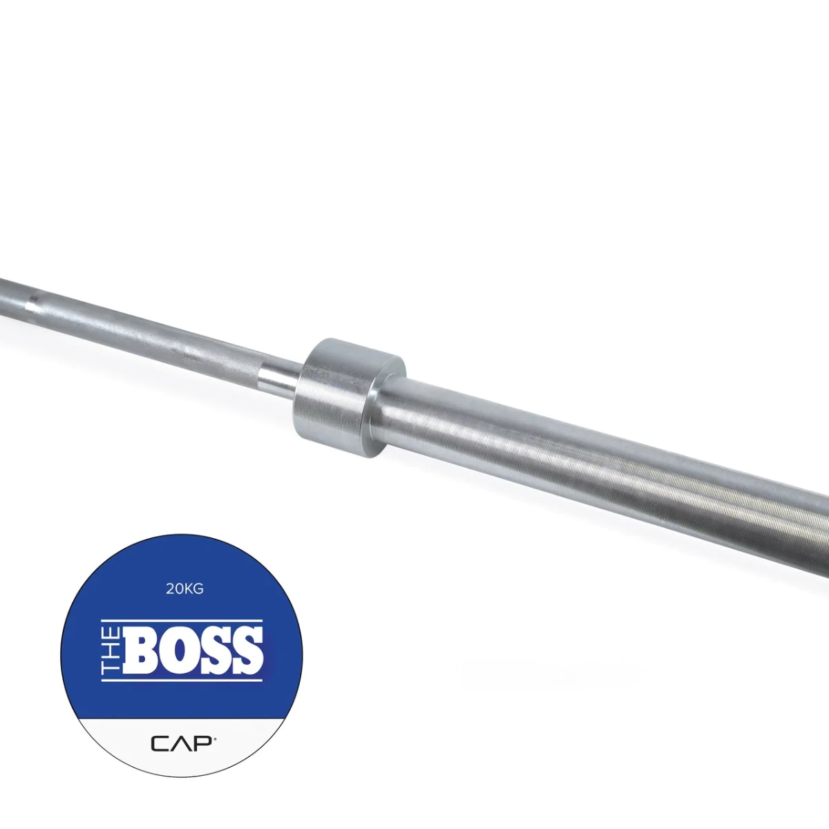 7' Silver Zinc "The Boss" Olympic Power Lifting Bar – CAP Barbell (OB-86PBSZ) 3 7' Silver Zinc "The Boss" Olympic Power Lifting Bar – CAP Barbell (OB-86PBSZ) - Image 3