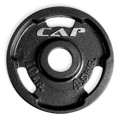 Black Cast Iron Olympic Grip Plates – Cap Barbell (OPHB) -Detecto Sales cap barbell ophb olympic plate 10