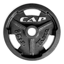 Black Cast Iron Olympic Grip Plates – Cap Barbell (OPHB) -Detecto Sales cap barbell ophb olympic plate 35