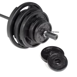 300 Lb. Black Rubber Olympic Grip Plate Barbell Set – CAP Barbell (OSHR-300)