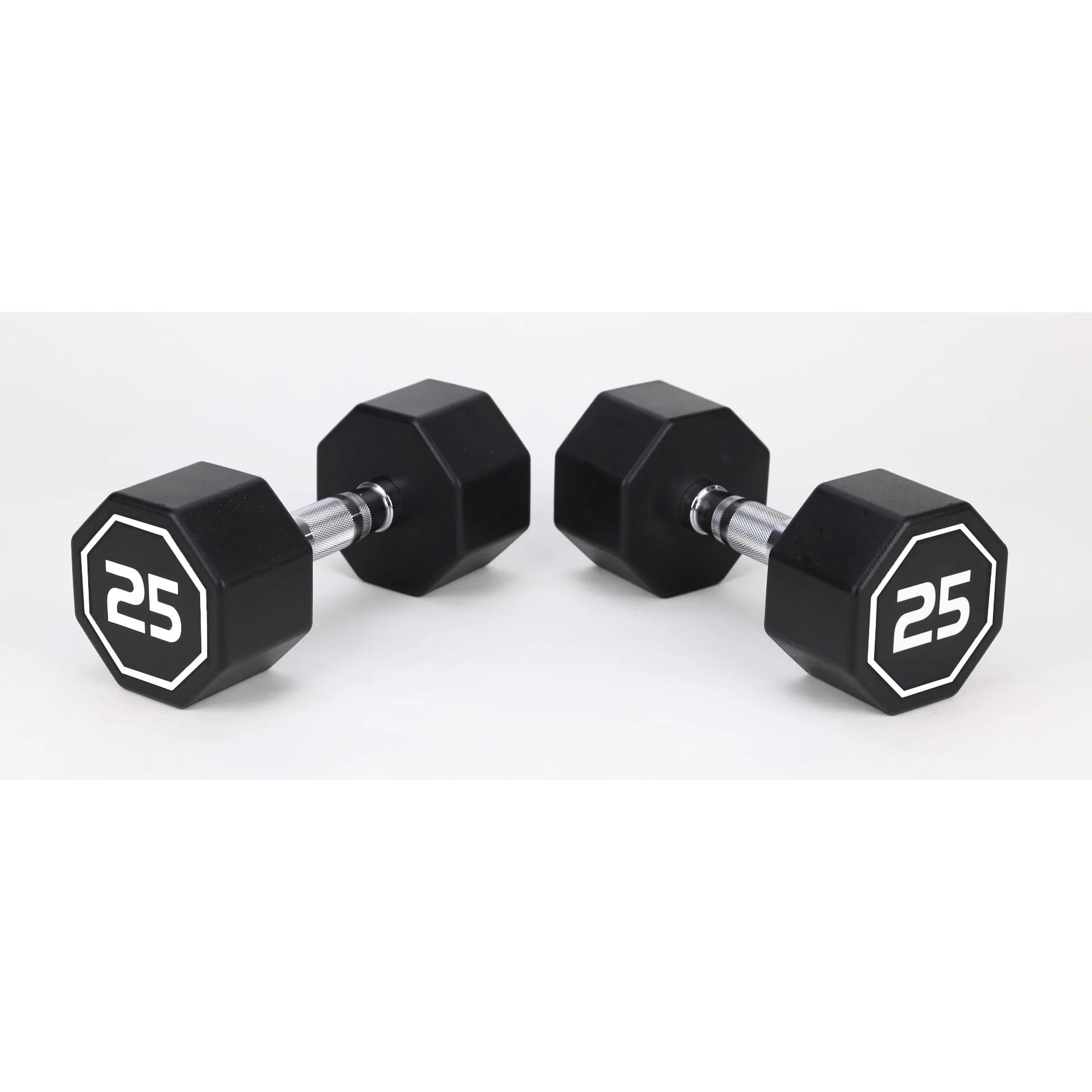 Rubber Coated Octagon Shaped Dumbbells | Apollo Athletics (IR3920) 1 Rubber Coated Octagon Shaped Dumbbells | Apollo Athletics (IR3920)