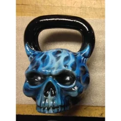 Skullbell Kettlebell (Single) - Skull Kettlebell -- Ironskull Fitness (SKULL-BELL) -Detecto Sales ironskullfitnessskullbellblueflames