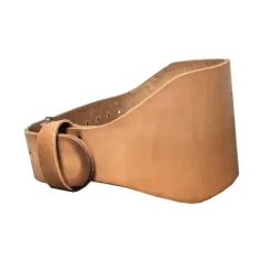 6" Leather Weightlifting Belt – Iron Company (LB6-LBE6) -Detecto Sales lb6leatherliftingbeltside