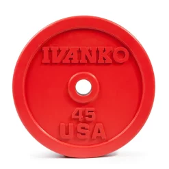 Heavy-Duty Virgin Rubber Encased Olympic Bumper Plates For Weightlifting – Ivanko (OBPX) -Detecto Sales obpbpcolored xlg