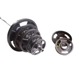 300 Lb. Black Cast Iron Olympic Grip Plate Barbell Set – CAP Barbell (OSHB-300)