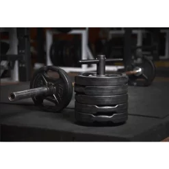 T-Bell Weightlifting Technique Training Device | IRON COMPANY (TBELL) -Detecto Sales pdl on mat next to bar 1024x1024 2x min