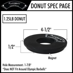 1.25 Lb. Donut Magnetic Add-On Weights (Pair) – PlateMate (PM12D-PAIR) 7 1.25 Lb. Donut Magnetic Add-On Weights (Pair) – PlateMate (PM12D-PAIR) -Detecto Sales platemate pm12d donut specifications