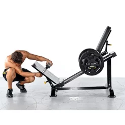 Plate-Loaded Compact Leg Sled – Powertec (P-CLS) -Detecto Sales powertec leg sled calf block adjustment