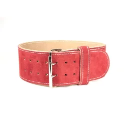 4" Suede Leather Powerlifting Belt – Iron Company (PLB-SUEDE) -Detecto Sales red1